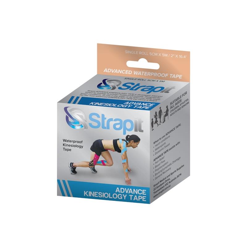 Load image into Gallery viewer, Strapit Advance Waterproof Kinesiology Tape 5cm x 5M - Tan 2 Pack
