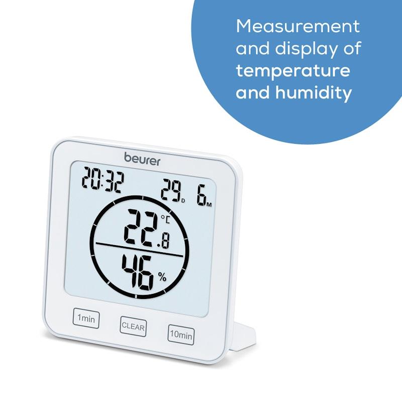 Load image into Gallery viewer, Beurer HM 22 Thermo-Hygrometer Indoor Climate Control Temperature and Relative Humidity Measurement with Timer and Beep 1unit
