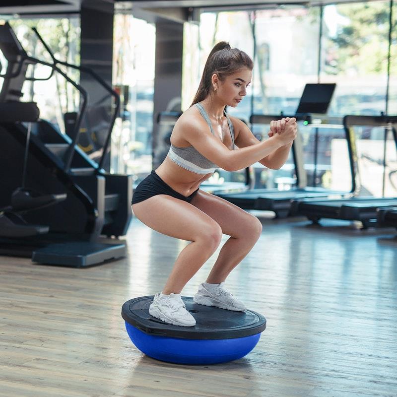 Load image into Gallery viewer, Powertrain Fitness Yoga Ball Home Gym Workout Balance Trainer Blue
