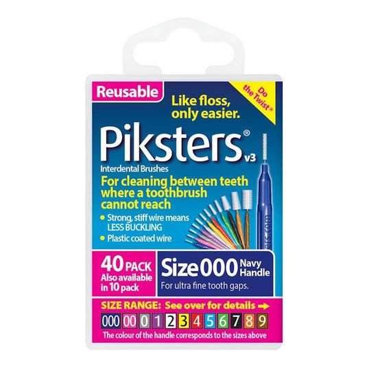 Piksters Interdental Brushes Navy Size 000 40Pack