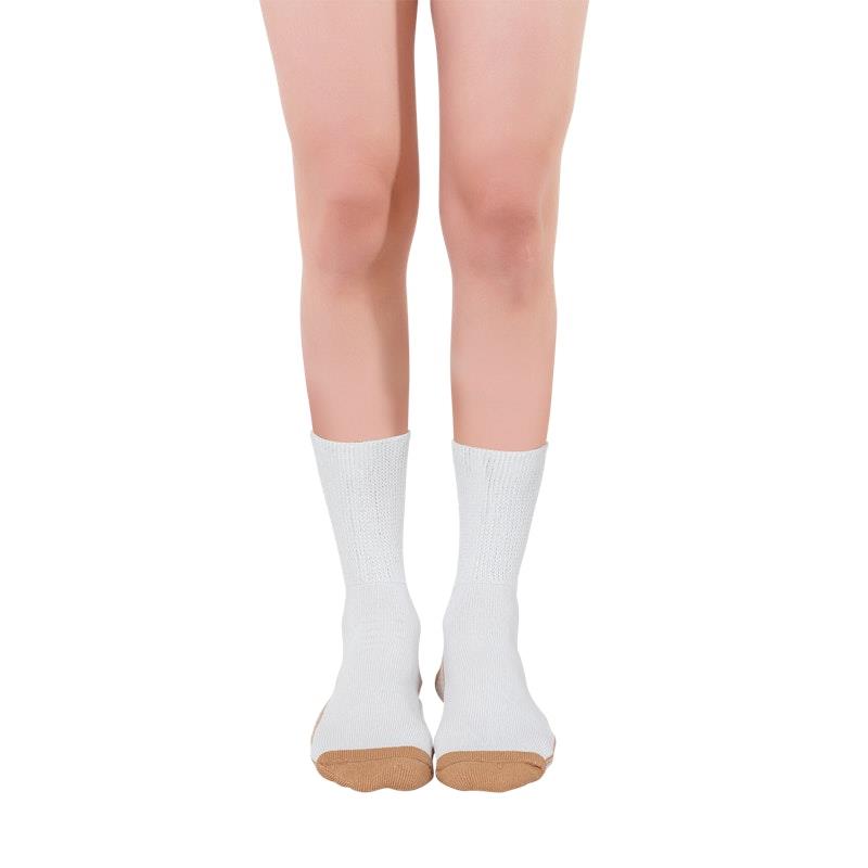 Load image into Gallery viewer, Glucology Copper Based Loose Top Classic Socks 2 Pairs White Medium
