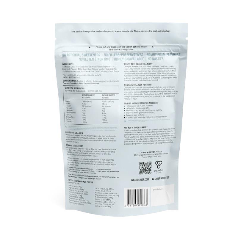 Load image into Gallery viewer, Chief Collagen Protein Powder (30 serves) Creamy Vanilla
