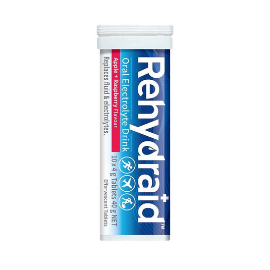 Rehydraid Electrolyte Effervescent Tablets Apple Raspberry 10x6 Tubes