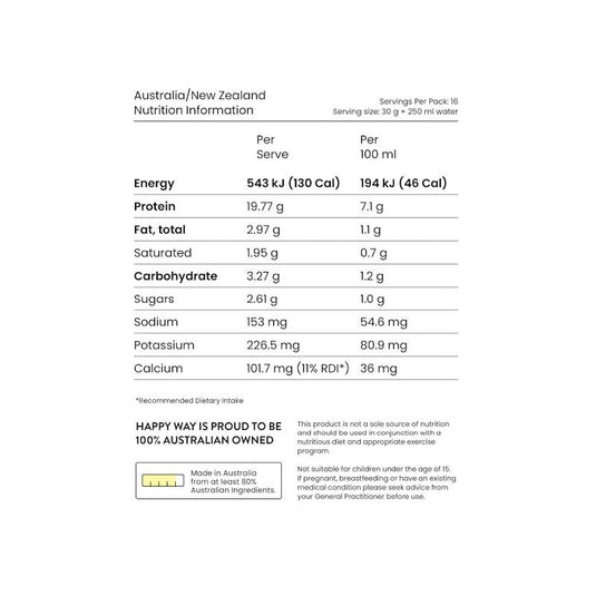 Happy Way Double Choc Chip Whey Protein Powder 500g
