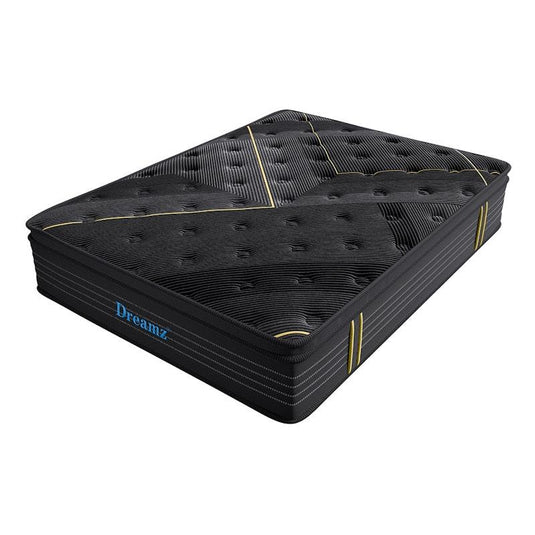 DreamZ Spring Mattress Bamboo Euro Top Bed Pocket HD Egg Foam 35cm Single