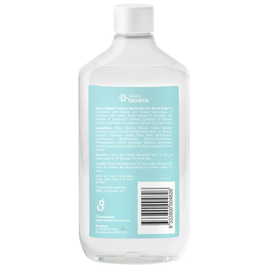Henry Blooms Probiotics Mouthwash Dry Mouth Relief 375 ml Twin Pack