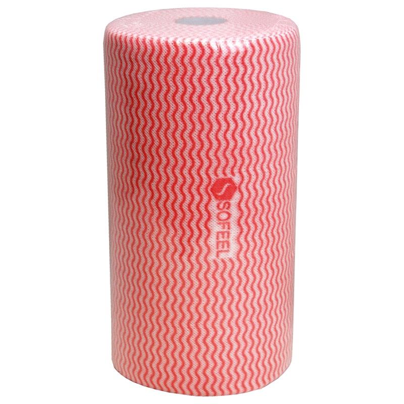 Load image into Gallery viewer, Sofeel Original Microfibre Heavy Duty Super Cleaning Wipes Red 85 Pieces/Roll
