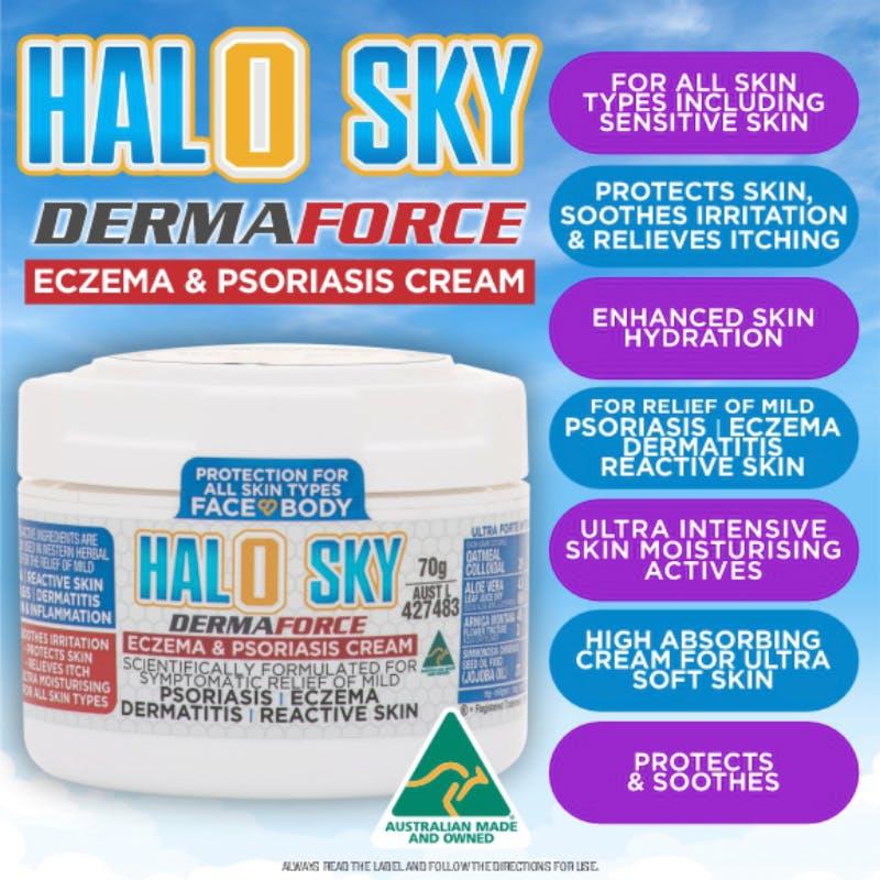 Load image into Gallery viewer, Athelite Halo Sky Derma Force Eczema &amp; Psoriasis Cream 70g 2Pack
