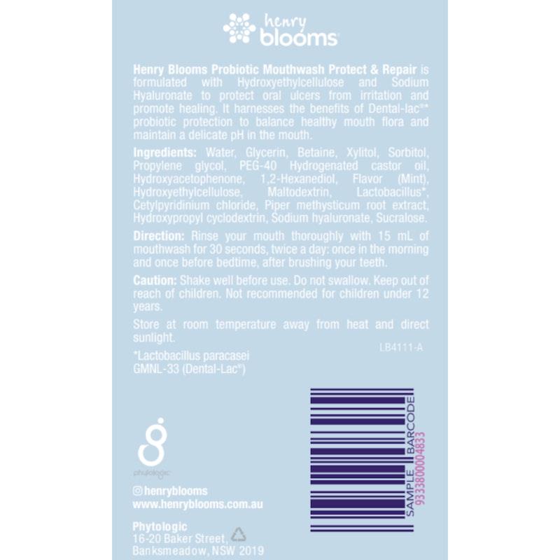 Load image into Gallery viewer, Henry Blooms Probiotics Mouthwash Protect &amp; Repair 375 ml Twin Pack

