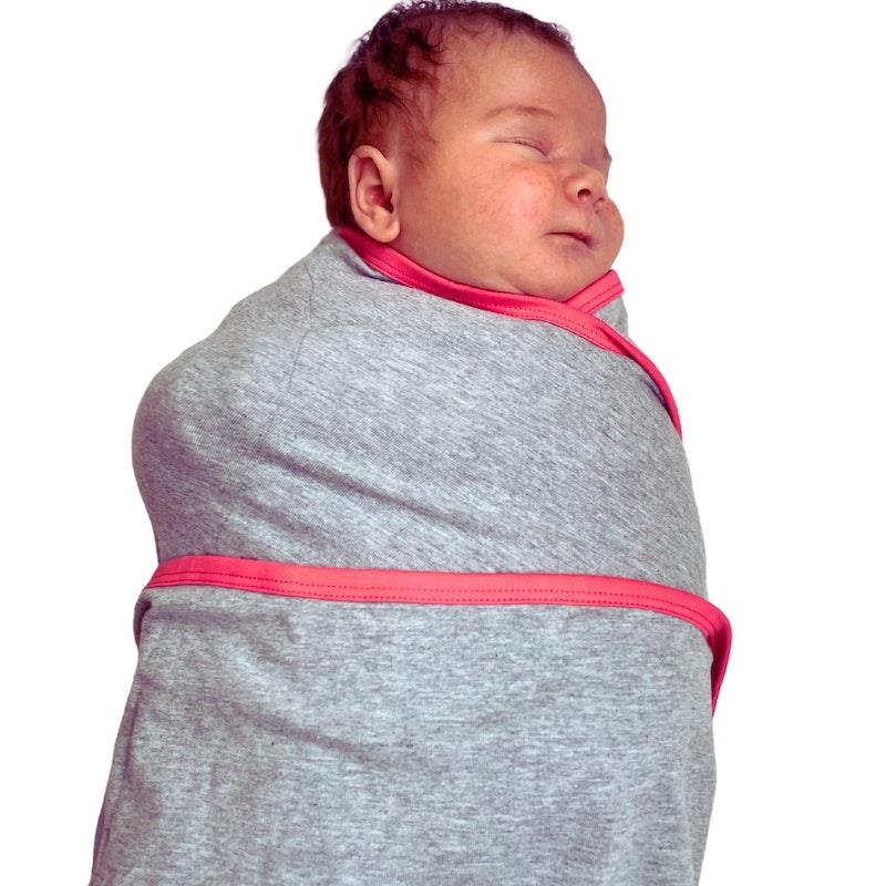 Load image into Gallery viewer, Baby Loves Sleep Koala Hugs Newborn Swaddle Wrap - Cool Grey/Coral One Size

