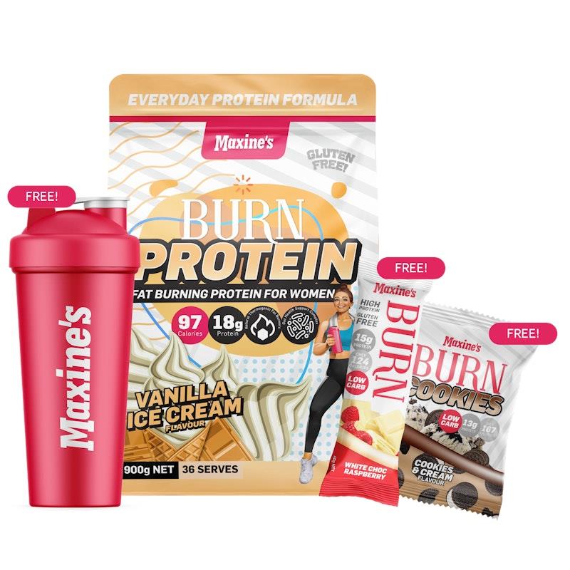 Load image into Gallery viewer, Maxine's Burn Protein Value 900g - Vanilla Ice Cream Bundle

