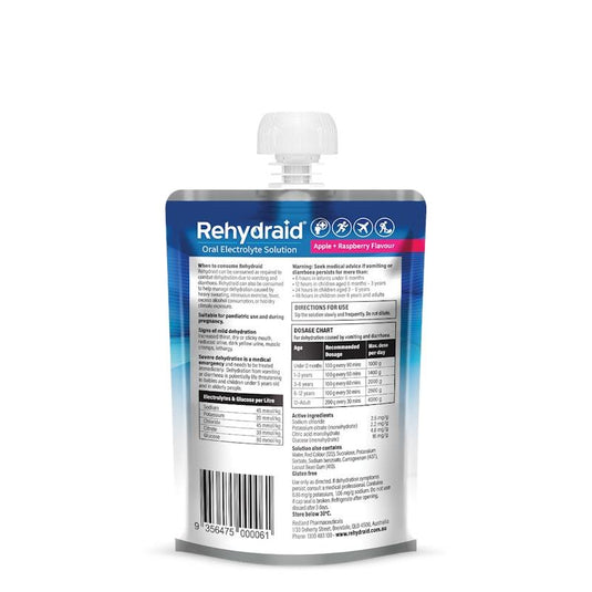 Rehydraid Electrolyte Jelly Bags Apple Raspberry 24x100g