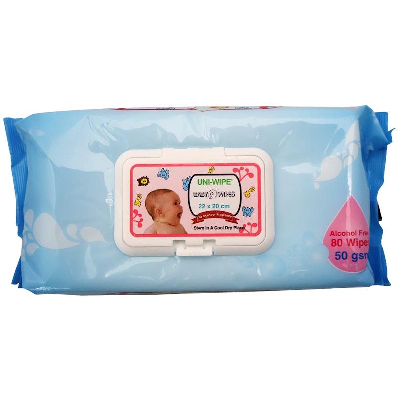 Load image into Gallery viewer, Uni-Wipe Unscented Alcohol Free Baby Wipes 80 Wipes Pack
