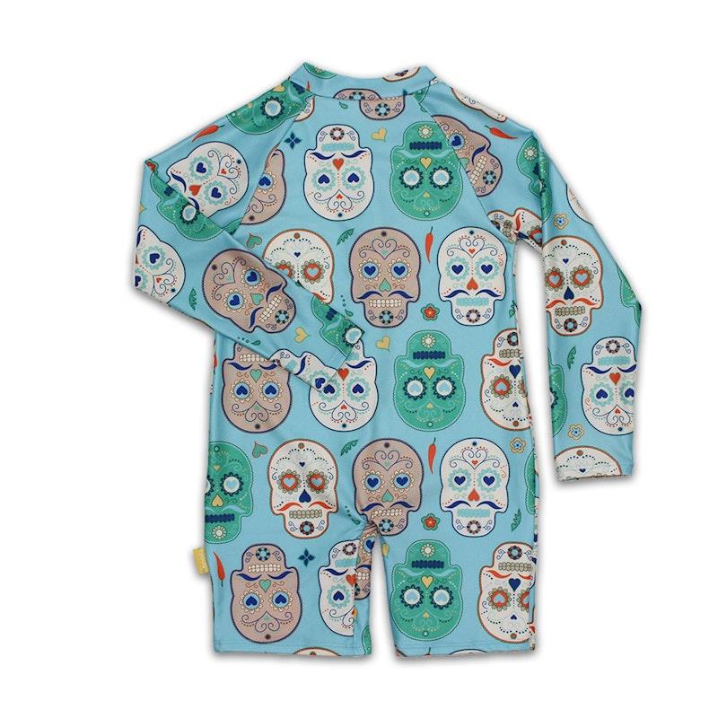 Load image into Gallery viewer, tyoub Long Sleeve All-In-One Sunsuit Skulls Amigo Kids 3years
