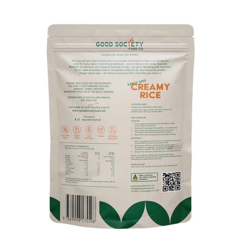 Load image into Gallery viewer, Good Society Food Co. Creamy Rice - Unflavoured 1Kg
