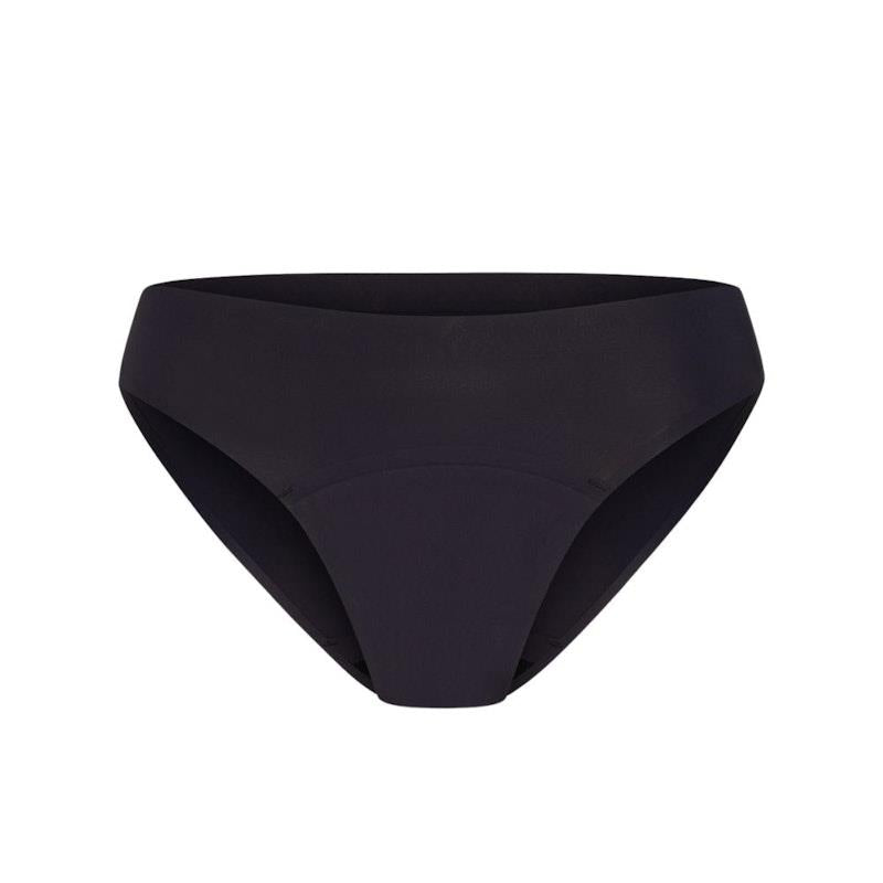 Load image into Gallery viewer, Modibodi Seamless Period Underwear Basic Brief Moderate Absorbency Black MED
