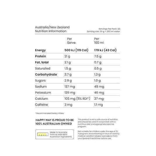 Happy Way Deja Brew Coffee Whey Protein Powder 1kg