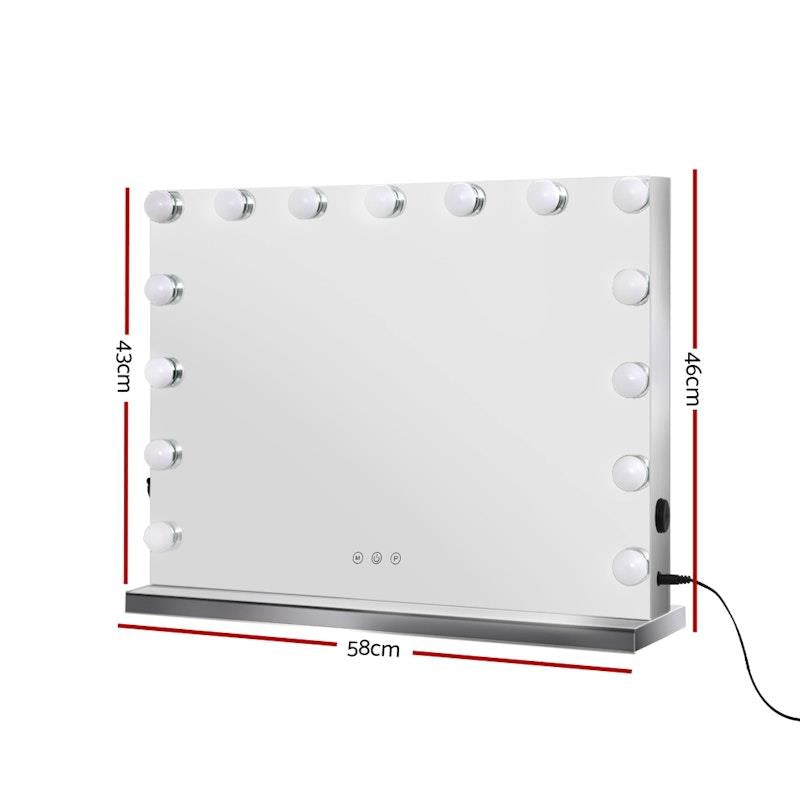 Load image into Gallery viewer, Embellir Makeup Mirror Hollywood Vanity with LED Light Tabletop Wall 58x46cm
