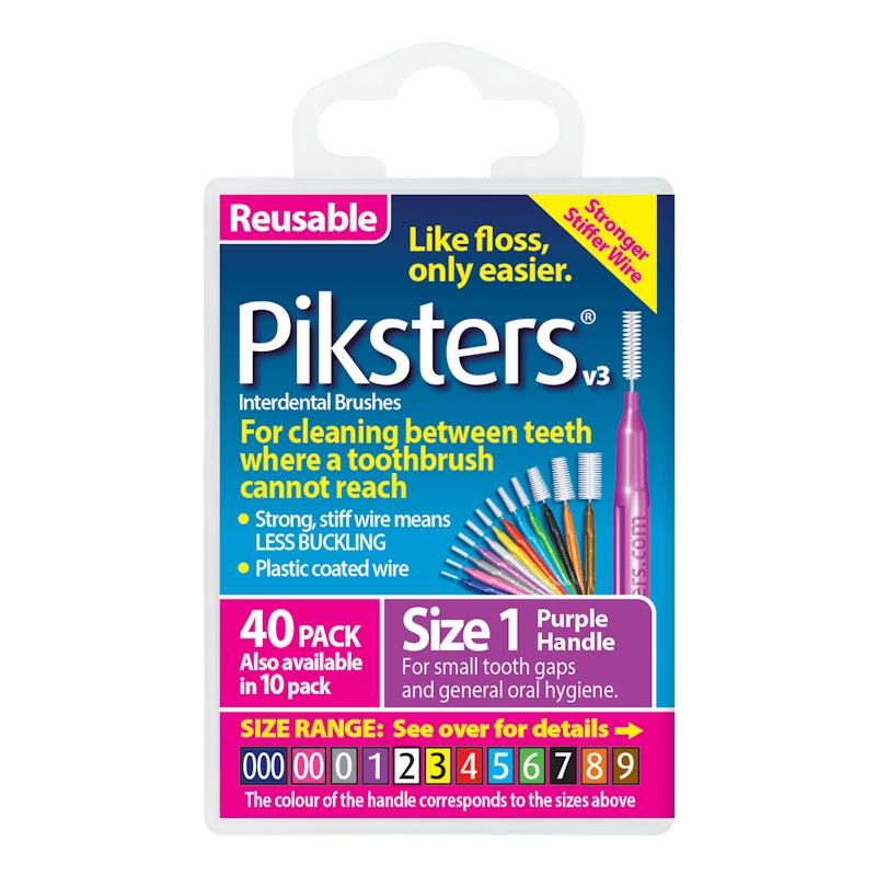 Load image into Gallery viewer, Piksters Interdental Brushes Purple Size 1 40pk

