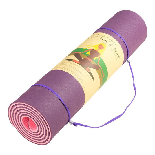 Powertrain TPE Pilates Exercise Yoga Mat 8mm Dark Purple