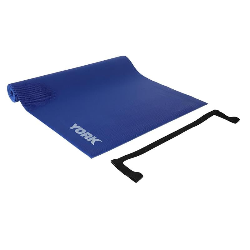 Load image into Gallery viewer, York PVC Yoga Mat with Carrying Strap (Blue) One Size
