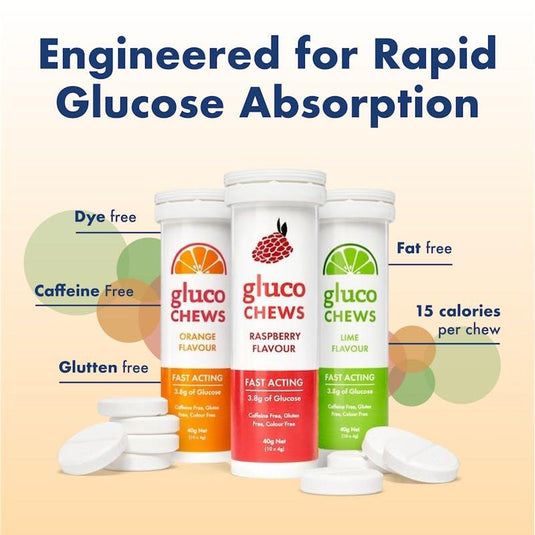 Glucology Fast Acting Glucochews 18 Tubes, 10 Chews per tube, Mixed (18 x 10)