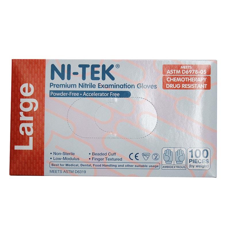 Load image into Gallery viewer, NI-TEK Nitrile Accelerator Free Powder Free Gloves 100 Box Large
