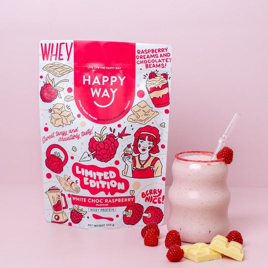 Happy Way White Chocolate Raspberry Whey Protein Powder 500g