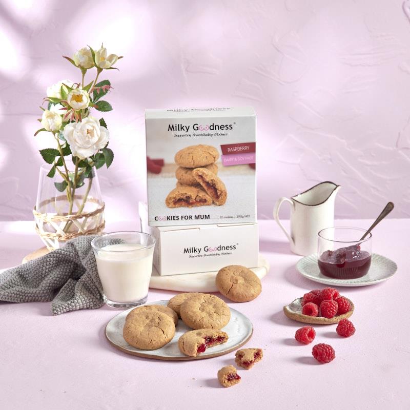 Load image into Gallery viewer, Milky Goodness Raspberry Lactation Cookies (Dairy &amp; Soy Free) 12Pack
