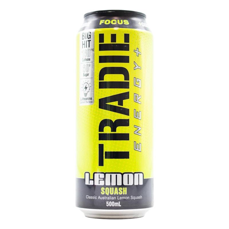 Load image into Gallery viewer, Tradie Energy Lemon Squash 500mL 12Pack
