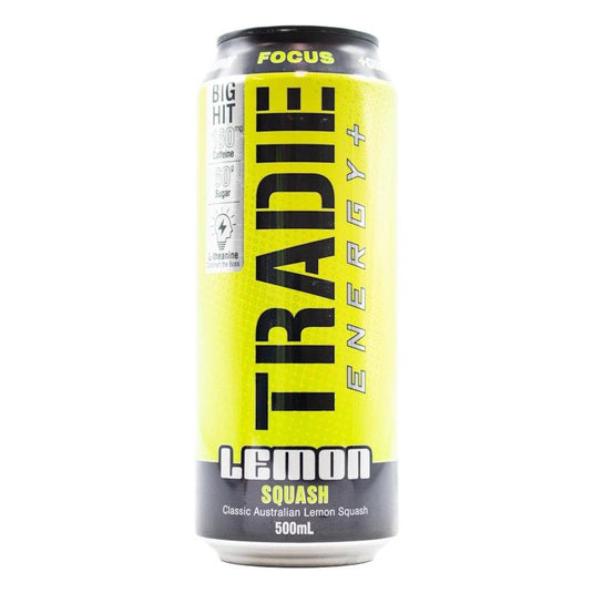 Tradie Energy Lemon Squash 500mL 12Pack