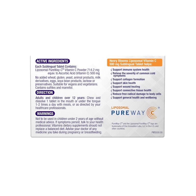 Load image into Gallery viewer, Henry Blooms Liposomal Vitamin C Sublingual Tablets 30s 1unit
