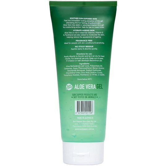 SUN ZAPPER Aloe Vera Gel 95% Pure Aloe 200ml