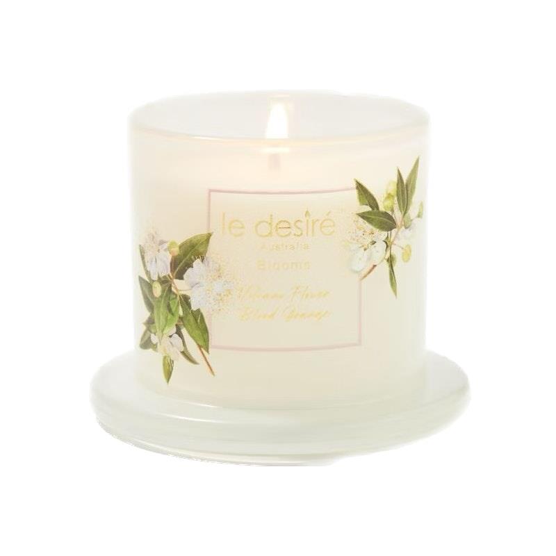 Load image into Gallery viewer, Le Desire Volcano Flower Blood Orange - Blooms Soy Candle with Glass Cloche 120g

