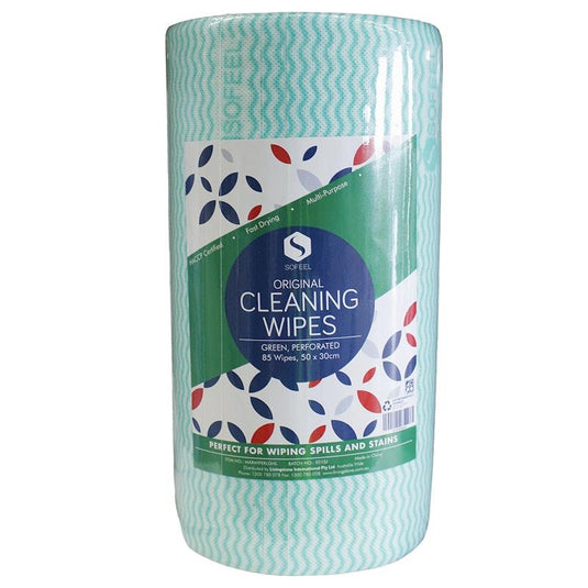 Sofeel Original Microfibre Heavy Duty Super Cleaning Wipes Green 85 Pieces/Roll