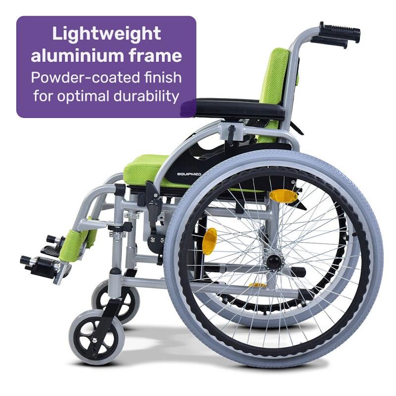 Load image into Gallery viewer, Equipmed Kids Premium Paediatric Wheelchair Lightweight Aluminium Green

