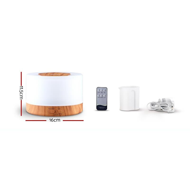 Load image into Gallery viewer, Devanti Aroma Diffuser Aromatherapy Light Wood 500ml
