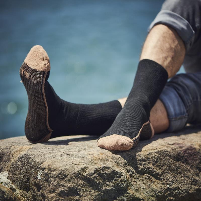 Load image into Gallery viewer, Glucology Copper Based Loose Top Classic Socks 2 Pairs Black Small
