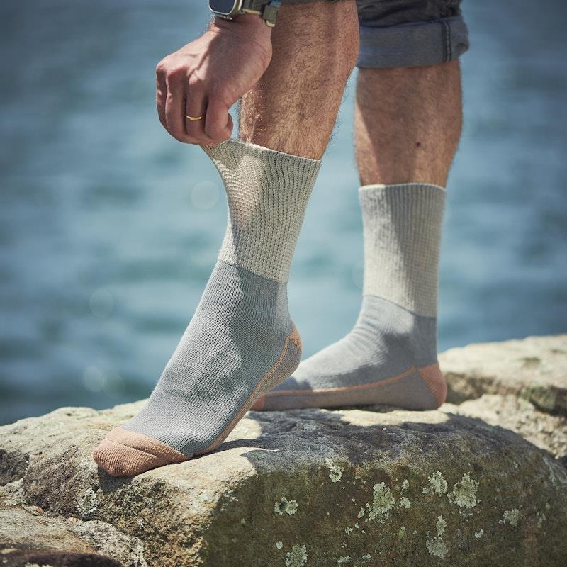 Load image into Gallery viewer, Glucology Copper Based Loose Top Classic Socks 2 Pairs Grey Medium
