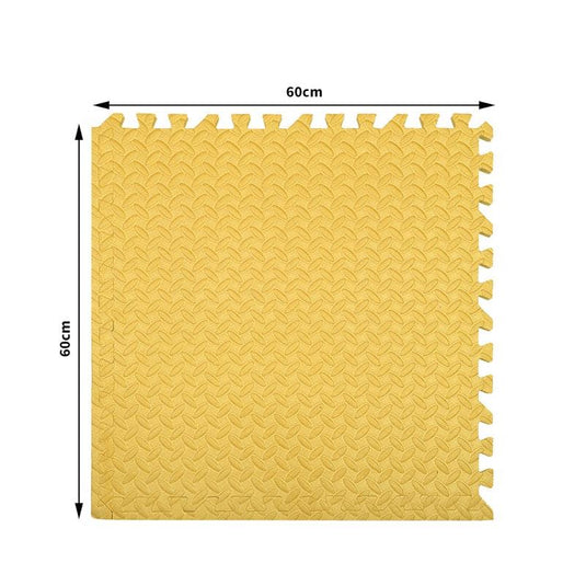 BoPeep EVA Foam Kids Play Mat Floor Baby Crawling Interlocking Waterproof Yellow 4Pack