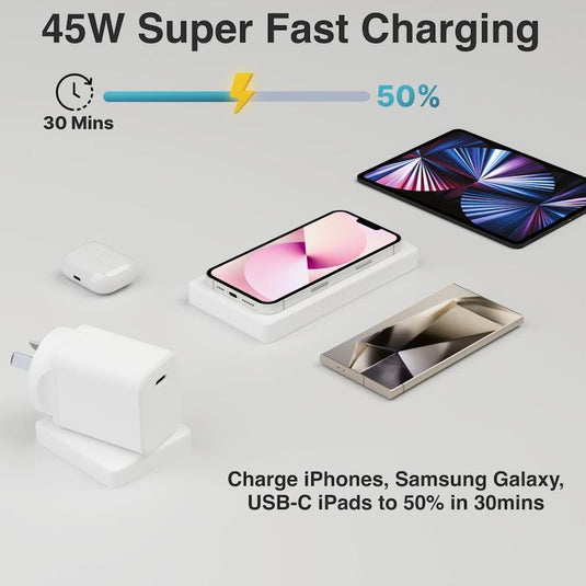 Laser ChargeCore 45W PD Wall Charger White