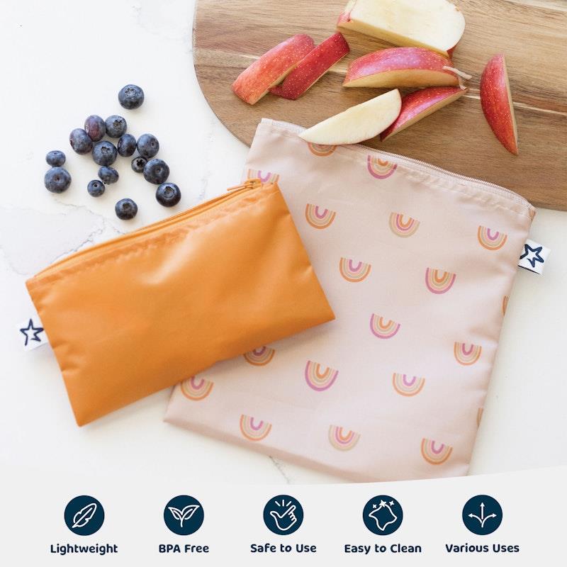 Load image into Gallery viewer, Tiny Twinkle Mess Proof Snack Bag 5 Pack Black &amp; Sage Checkers
