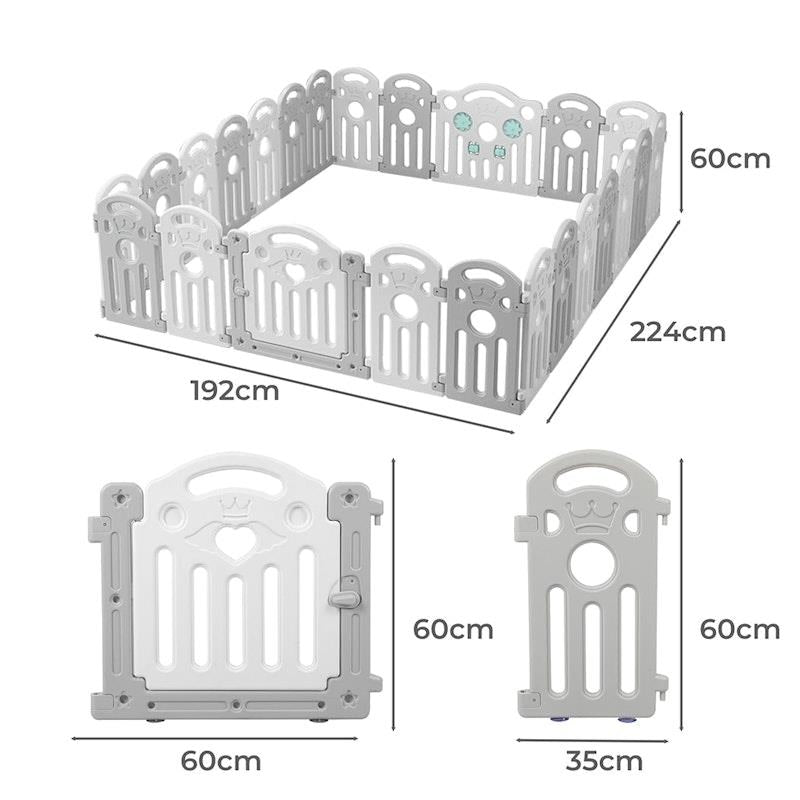Load image into Gallery viewer, BoPeep Kids Playpen Baby Safety Gate Toddler Fence Child Play Game Toy 24 Grey
