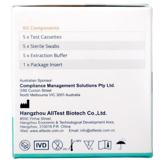 EasyTest COVID-19 Influenza A/B Antigen Combination Nasal Test Kit 5Pack