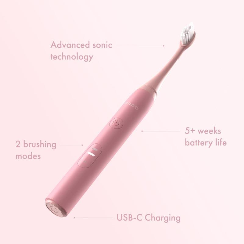 Load image into Gallery viewer, ORDO Sonic Lite Toothbrush &amp; 2x Brush Head Bundle Petal
