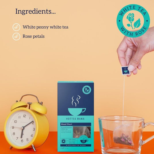 HOTTEA MAMA Head Start - Organic Herbal Blend Supporting Brain Fog - contains L-Theanine 1Pack