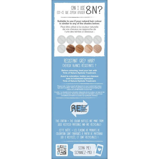 Tints of Nature 8N Natural Light Blonde Permanent Hair Dye 130ml