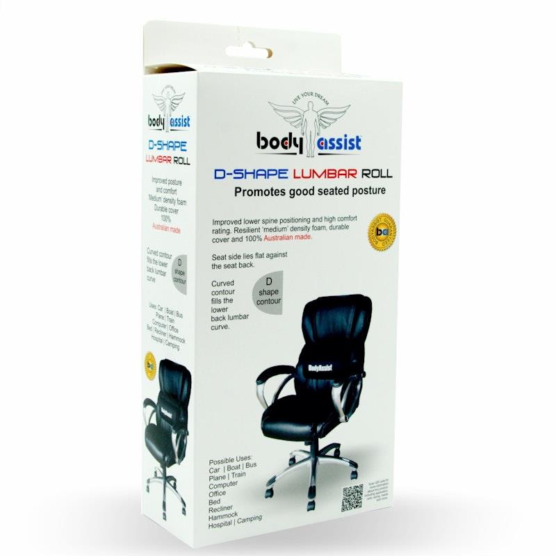 Load image into Gallery viewer, BodyAssist D Shape Lumbar Roll Cushion &amp; Regular Hot/Cold Gel Pack One Size
