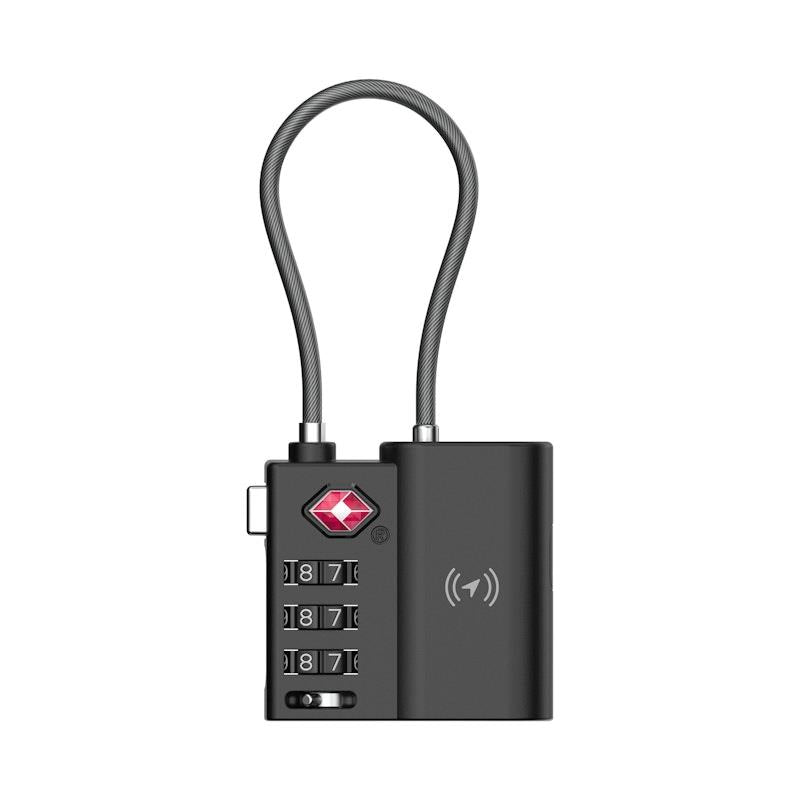 Load image into Gallery viewer, Laser TSA Lock Smart Tag with Rechargeable Battery Black 1 Piece
