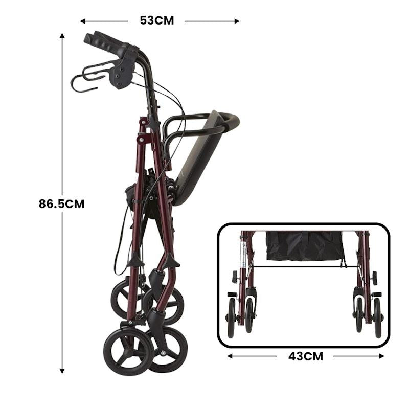 Load image into Gallery viewer, Orthonica Foldable Steel Frame Rollator Mobility Aid 4 Wheel Walker
